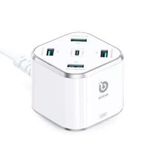 usb charging station boean pd 65w 5-port desktop usb c wall charger fast wall charger for macbook pro/air ipad pro iphone 13/13 mini/13 pro/13 pro max/12, nintendo switch, dell xps 13, galaxy and more