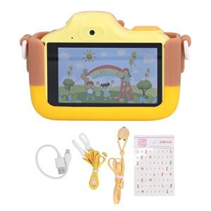 tnfeeon kids camera toddler camera yellow silicone children’s mini big screen touch screen digital camera birthday gift
