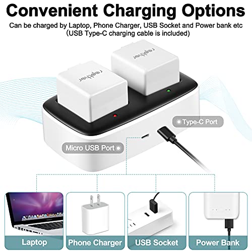 Rapthor 2560mAh Replacement Battery Compatible with Arlo Pro/Pro 2 Rechargeable with Charger Station for Arlo Pro/Pro 2 Camera (2 Batteries+1 Charger)