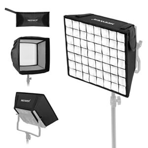 neewer 12.2” x 11.4” foldable softbox diffuser with grid and bag for neewer nl660/snl660/rgb660/snl530 led video light panel, ideal for photo video studio portrait photography, youtube video lighting