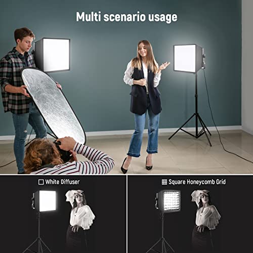 NEEWER 12.2” x 11.4” Foldable Softbox Diffuser with Grid and Bag for NEEWER NL660/SNL660/RGB660/SNL530 LED Video Light Panel, Ideal for Photo Video Studio Portrait Photography, YouTube Video Lighting