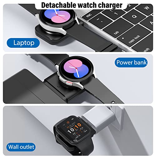 Wireless Charging Station for Samsung, Fast Wireless Charger for Samsung S23 Ultra Plus S22 Z Flip 4 Fold 4 3 in 1 Galaxy Watch Charger for Samsung Watch 5 Pro 4 Active 2, Galaxy Buds with 18W Adapter