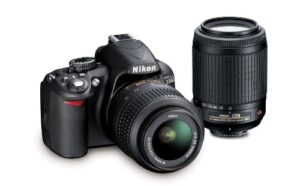 nikon d3100 dslr camera with 18-55mm vr, 55-200mm zoom lenses (black) (discontinued by manufacturer)