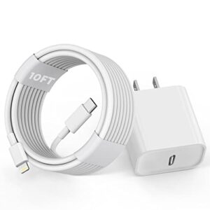 fast iphone charger,10 foot extra long iphone fast charger【apple mfi certified】10ft super quick apple charging 20w usb c type c wall charge lightning cable for iphone 14/13 pro/mini/12/11/x/xr/se/ipad