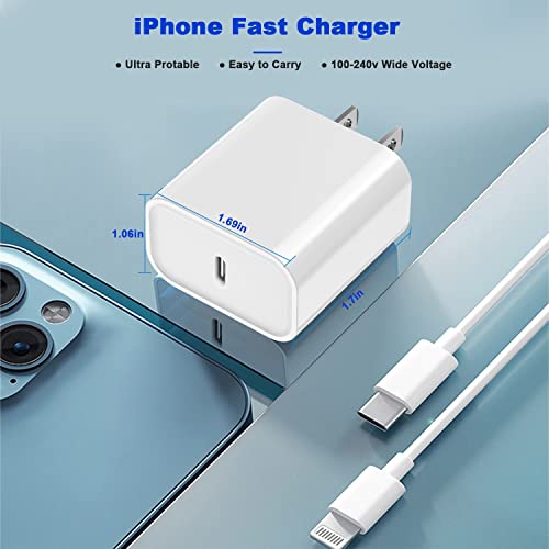 Fast iPhone Charger,10 Foot Extra Long iPhone Fast Charger【Apple MFi Certified】10FT Super Quick Apple Charging 20W USB C Type C Wall Charge Lightning Cable for iPhone 14/13 Pro/Mini/12/11/X/XR/SE/iPad