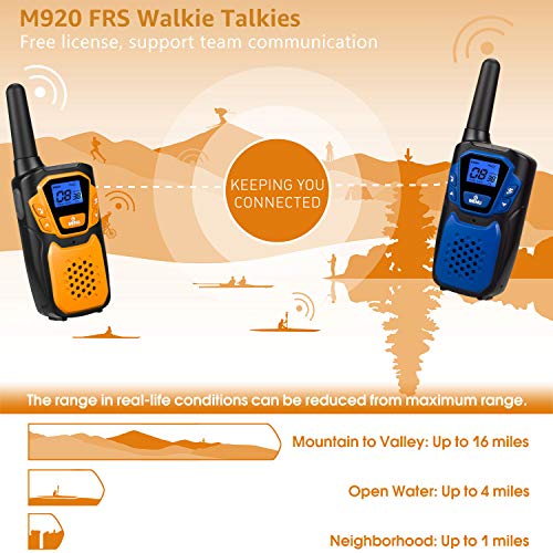 Walkie Talkies 3 Pack, Rechargeable Easy to Use Family Walky Talky Long Range 2 Way Radio Gift with NOAA Weather Channel Micro-USB Charger/Battery/Lanyard Hiking Camping Trip