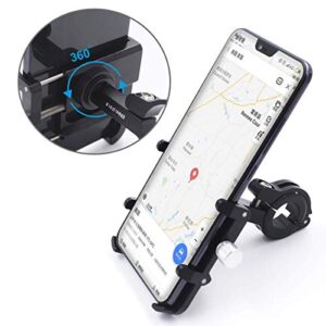 GUB Bicycle & Motorcycle Phone Mount, Aluminum Bike Phone Holder Mount with 360° Rotation for iPhone 11 12 13 14 Pro Max Mini X XR Xs Plus, Samsung S22 S21 S20 Note20/10 4-7 Inch - Upgraded