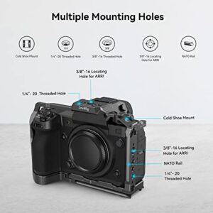 SmallRig X-H2 / X-H2S Camera Full Cage for FUJIFILM X-H2 / X-H2S, Aluminum Alloy Video Making Camera Rig with NATO Rails, Quick Release Plate for Arca, Support Horizontal and Vertical Shooting - 3934