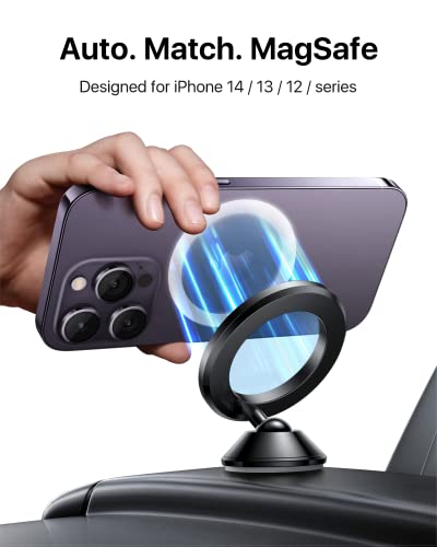 andobil Magnetic Phone Holder for Car [Small BUT Ultra Stable] All-Metal Dashboard Car Mount [Powerful 20 Magnets] Phone Mount for Car Compatible with iPhone 14 13 12 Pro Max/Samsung/MagSafe Case