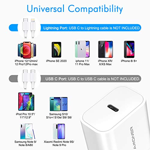 iPhone 13 12 Charger, 20W USB C Wall Charger, iPhone 12 Fast Charger Adapter, PD 3.0 Type C Charger Compatible with iPhone 13 Series/12 Series/11 Series/Pixel 3/Galaxy S20/S10