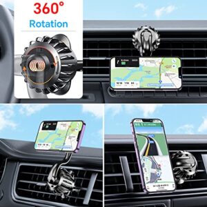 Kaistyle Magnetic Phone Mount, [Upgraded Clip] Unobstructed Car Vent Phone Mount [360° Rotate Arm] Cell Phone Holder for Car, Phone Car Holder Compatible with 4-6.7 inch Smartphone and Tablets