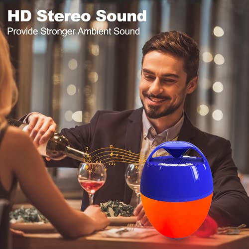 Portable Bluetooth Pool Speaker,Hot Tub Speaker with Colorful Lights,IP68 Waterproof Floating Speaker,360° Surround Stereo Sound,85ft Bluetooth Range,Hands-Free Wireless Speakers for Shower Spa Home