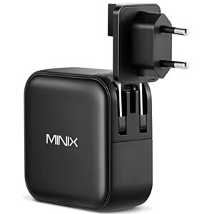 MINIX NEO P3 100W Turbo 4-Ports GaN Wall Charger, 3 x USB-C Port Fast Charging Adapter(Max 100W/20W), 1 USB-A (Max 18W). Compatible with MacBook Pro Air, iPad Pro, iPhone 13,12,Galaxy S9 and More.