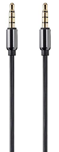 Monoprice Onyx Series Auxiliary 3.5mm TRRS Audio & Microphone Cable, 6ft - (118633) Black