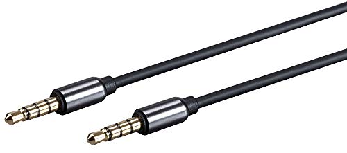 Monoprice Onyx Series Auxiliary 3.5mm TRRS Audio & Microphone Cable, 6ft - (118633) Black