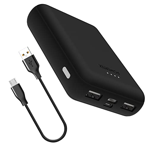 LIQUIPEL Powertek Power Bank, Compact Portable Phone Charger, Battery Bank 10000 mAh, Micro USB & USB Type C Inputs, Fast Charging Dual USB Outputs