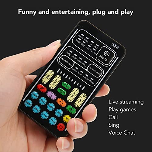 Handheld Voice Changer, Portable Multifunctional Voice Disguiser, Mini Sound Card with 8 Sound Effects Sound Changes, 450mAh Battery, Compatible with Mobile Phone, Computer, Tablet(I9 English Edition)