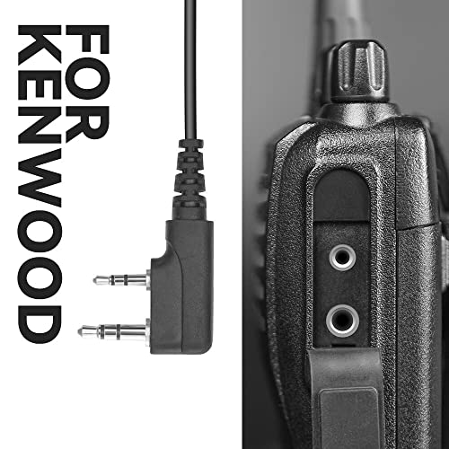 Speaker Mic Compatible with Kenwood, BaoFeng, BTECH, Retevis Radios Remote Shoulder Microphone with PTT and External 3.5mm Earpiece Jack