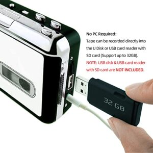 Reshow Portable Cassette Player, Best Overall Standalone USB Cassette to MP3 Converter, Audio Music Cassette Tape to Digital Converter Player (White)