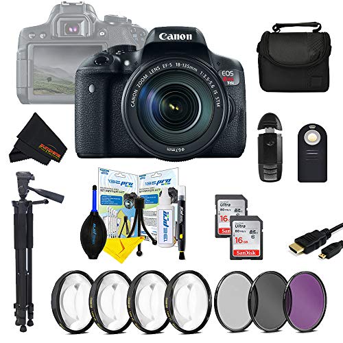 Canon T6i EOS Rebel DSLR Camera with EF-S 18-135mm f/3.5-5.6 is STM Lens+ Advanced Sunshine Bundle