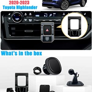 Mengfly Car Phone Holder, Air Vent Magnetic Navigation Mount, for Toyota Highlander/Hybird 2020 2021 2022 2023, Magnet Custom Cradles Stand for iPhone Samsung HTC and All Smartphone