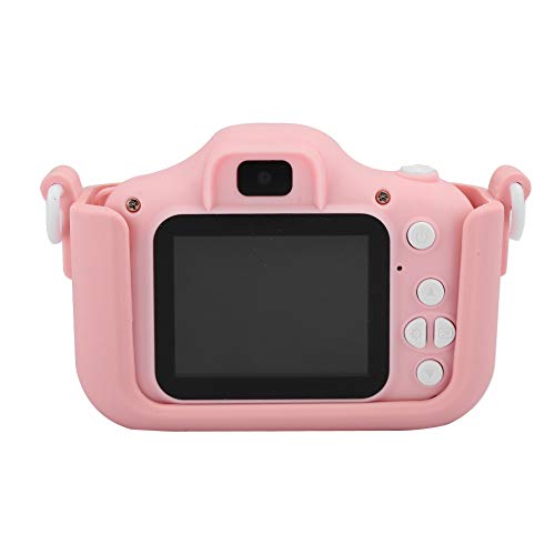 12MP Mini Camera Digital Camera with 2.0in IPS Screen Cartoon Kitty Digital Camera Toy with Double Camera for Children Kids Gift(Pink)