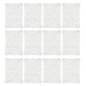 flower wall panels backdrop décor: blosmon white artificial floral backdrop for wedding party baby bridal shower, 12 pcs hanging 3d fake hydrangea wall decoration, silk faux hydrangea flower
