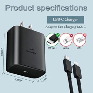 45W USB C Super Fast Charger, Samsung Charger Type C Wall Power Block for Samsung Galaxy S23 Ultra/S23 Plus/S22 Ultra/S22+/Note 10+/Note 20/S20/S21, Tab S7/S7+/S8/S8+/S8, with 6FT Fast Charging Cable