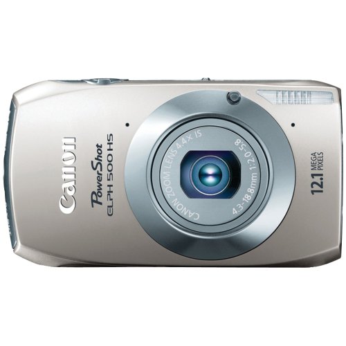 Canon PowerShot ELPH 500 HS 12.1 MP CMOS Digital Camera with Full HD Video and Ultra Wide Angle Lens (Silver)