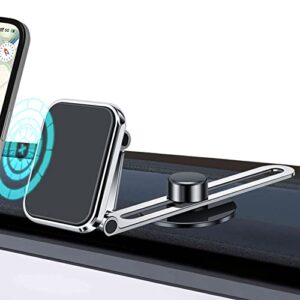 young&yang magnetic phone holder for car universal folding car dashboard windshield iphone holder mount strong magnet 360° rotation laptop phone holder fit all smartphones, iphone 14/13/12 android