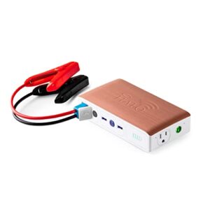 halo bolt wireless laptop power bank – 44400 mwh portable phone laptop charger car jump starter with ac outlet and car charger, rose gold