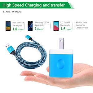 USB Charger Plug Home Wall Adapter 6Ft Micro USB Cable Android Charger Cord Fast Charging for Samsung Galaxy J7 Crown/J7 Star/J7 Prime/J7 Sky Pro/J7 Refine/J7 Pro/J7 Neo/J7v Prime S7 S6 J3 LG K10 V10