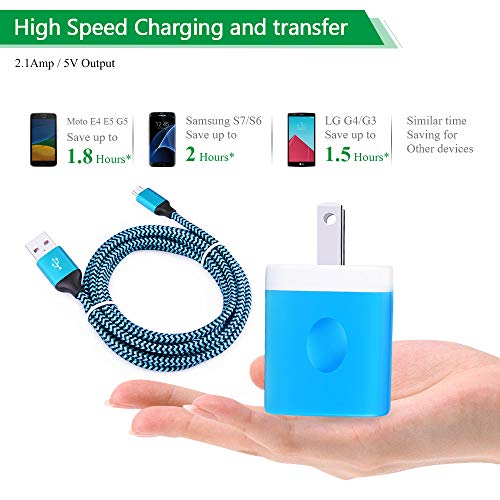 USB Charger Plug Home Wall Adapter 6Ft Micro USB Cable Android Charger Cord Fast Charging for Samsung Galaxy J7 Crown/J7 Star/J7 Prime/J7 Sky Pro/J7 Refine/J7 Pro/J7 Neo/J7v Prime S7 S6 J3 LG K10 V10