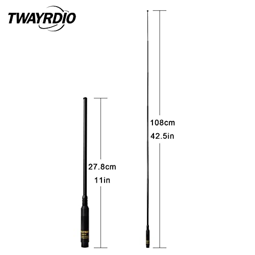 TWAYRDIO Dual Band VHF UHF Ham Radio Telescopic Antenna SMA Male 42 inch Retractable Replacement Long Antenna for Walkie Talkie Yaesu Vertex VX-3R VX-132 WOUNXUN KG-UV8D TYT Radios
