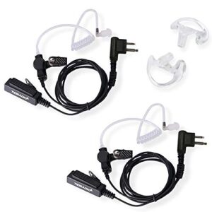 TIDRADIO Earpiece with Mic Motorola Earpiece 2 Pin Covert Acoustic Tube Radio Earpiece Compatible for Motorola Radio CLS1410 CP110 CP200 GP300 CP040 Walkie Talkie (Pack of 2)