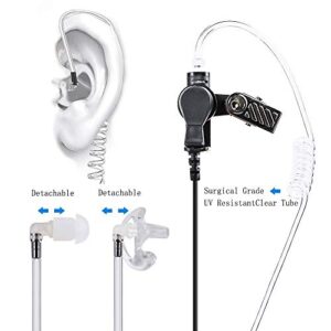 TIDRADIO Earpiece with Mic Motorola Earpiece 2 Pin Covert Acoustic Tube Radio Earpiece Compatible for Motorola Radio CLS1410 CP110 CP200 GP300 CP040 Walkie Talkie (Pack of 2)