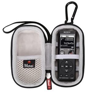 mchoi hard portable travel case for sony icd-ux570 / evistr 16gb digital voice recorder, case only