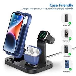 ZFW 3 in 1 Charging Station for Apple Devices with 15w Adapter Compatible with iPhone14/13/12/11/X/8/7/6/5 Series, Apple Watch Series 8/7/SE/6/5/4/3/2/1, Airpods1/2/3/Pro,Fast Charger Dock(Black)