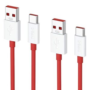 titacute usb type c cable 2 pack 6ft fast charging 80w supervooc charge for oneplus 10 pro nord 2t, 65w warp charge for oneplus nord 2 9 8t 8 7t, dash charge cord charging rapidly for oneplus 7 6t 6 5