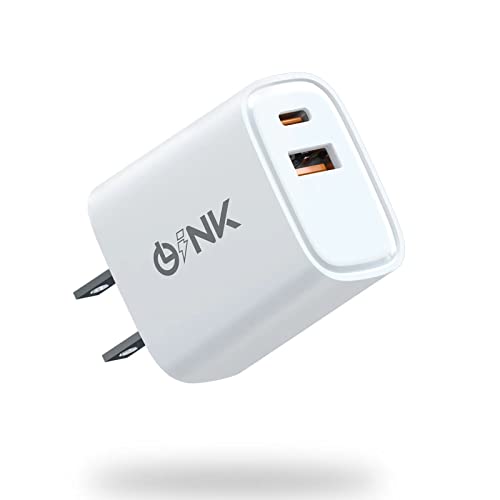 OLINK 20W PD Fast Charger Block, Type C Dual Port Wall Charger USB C Power Adapter for iPhone 14/14 Pro/14 Pro Max/13/12/11, iPad Pro/Air, Airpods Pro/Max,Samsung Galaxy and More