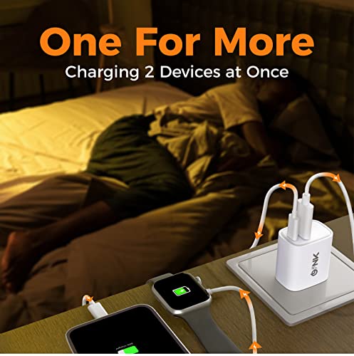 OLINK 20W PD Fast Charger Block, Type C Dual Port Wall Charger USB C Power Adapter for iPhone 14/14 Pro/14 Pro Max/13/12/11, iPad Pro/Air, Airpods Pro/Max,Samsung Galaxy and More