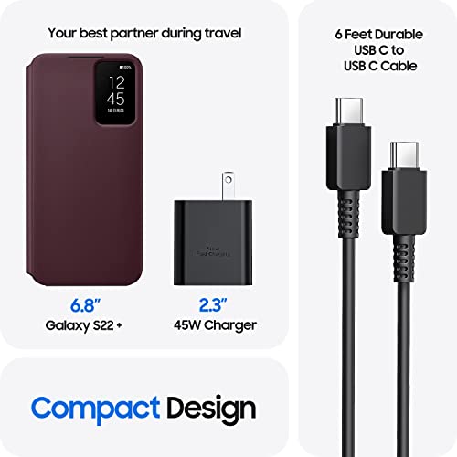 45W Super Fast Charging USB Type C Wall Charger Block for Samsung Galaxy S23 Ultra/S23/S23+/S22 Ultra/S22+/S22/Note 10/Note 20/S20/S21/S10, Galaxy Tab S7/S8 Ultra, Galaxy A, PPS Charger & 6ft C Cable