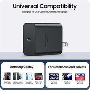 45W Super Fast Charging USB Type C Wall Charger Block for Samsung Galaxy S23 Ultra/S23/S23+/S22 Ultra/S22+/S22/Note 10/Note 20/S20/S21/S10, Galaxy Tab S7/S8 Ultra, Galaxy A, PPS Charger & 6ft C Cable