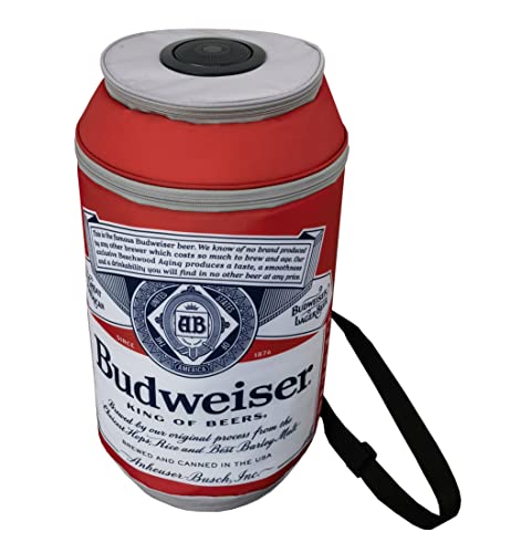 Budweiser Soft Can Shape Speaker Cooler Bluetooth Portable Travel Cooler with Built in Speaker Wireless Speaker Cool Ice Pack Cold Beer Stereo for Apple iPhone, Samsung Galaxy
