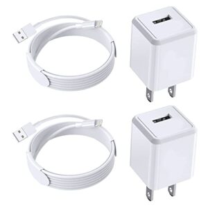 iphone charger [apple mfi certified] 2 pack apple iphone charging lightning cable data sync cord with usb wall charger block box travel plug adapter for iphone 14/13/pro/max/xr/x/xs/max/8/plus/airpod
