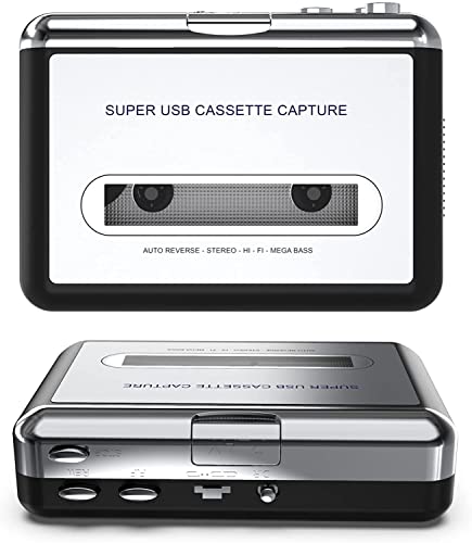 Cassette Player, Cassette Tape to MP3 CD Converter Via USB, Convert Walkman Tape Cassette to MP3 Format, Compatible with Laptop and PC