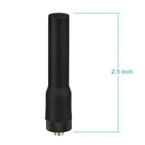 Bingfu Dual Band VHF UHF 136-174MHz 400-470MHz Ham Radio Antenna Two Way Radio Walkie Talkie 2.5 inch Mini Soft Whip SMA Female Antenna 2-Pack for Kenwood Wouxun Baofeng BF-F8HP UV-5R UV-82 BF-888S