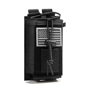 tactical radio holder radio case molle radio holster military heavy duty radios pouch bag for two ways walkie talkies adjustable storage with 1 pack patch