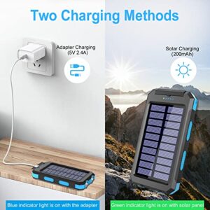 Solar Charger Power Bank, 38800mAh Portable Charger Fast Charger Dual USB Port Built-in Led Flashlight and Compass for All Cell Phone and Electronic Devices