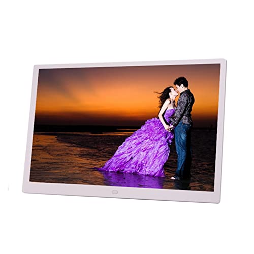 Family 15 Inch Screen LED Backlight HD 1280 * 800 Digital Photo Frame Electronic Album Picture Music Movie Full Function Good Gift (Color : Black4GB, Size : UK Plug)